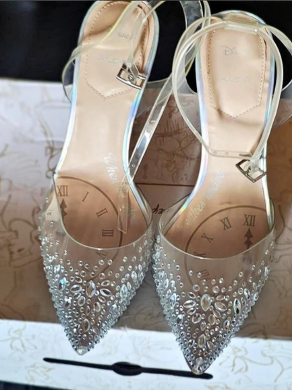ALDO Disney x ALDO Glass Slipper Heels Silver US 7